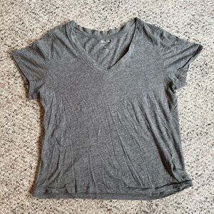 Madewell Heather Gray V-Neck Cotton Tee Women’s XS